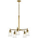 Shailene 5 Light Natural Brass Chandelier Ceiling Light in Clear